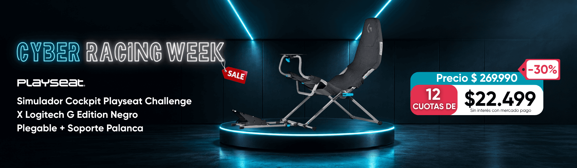Simulador Cockpit Playseat Challenge X Logitech G Edition Negro Plegable