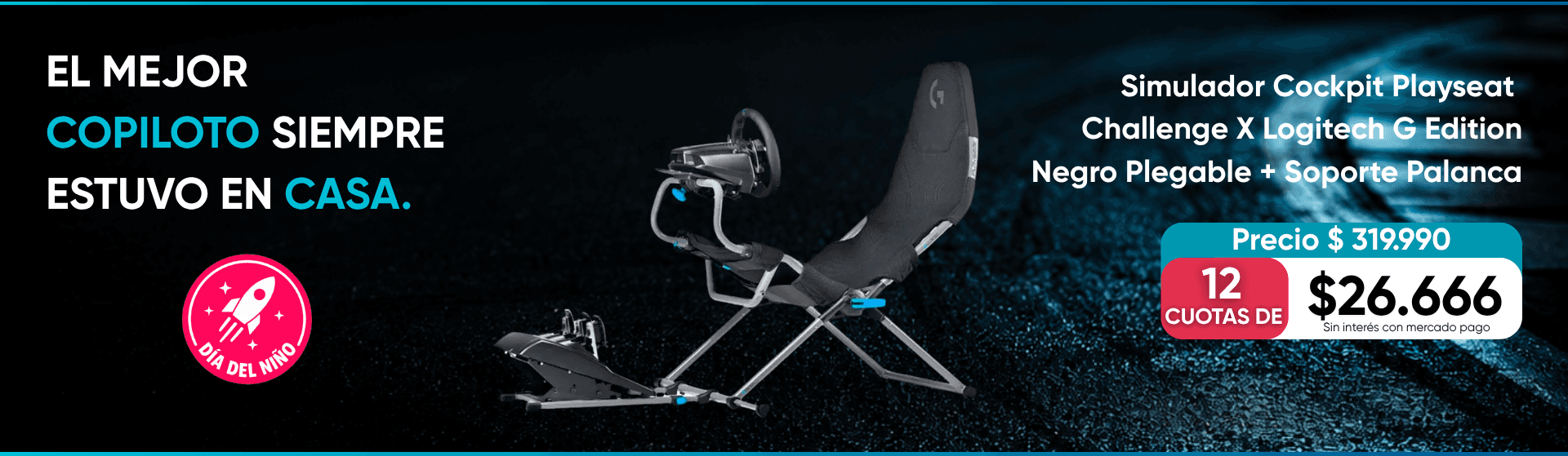 Simulador Cockpit Playseat Challenge X Logitech G Edition Negro Plegable