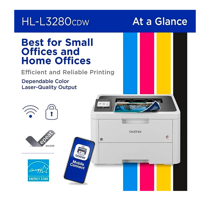 Brother HL-L3280CDW Impresora digital inalámbrica compacta a color con  salida de calidad láser, impresión dúplex, móvil y Ethernet | Incluye 4  meses