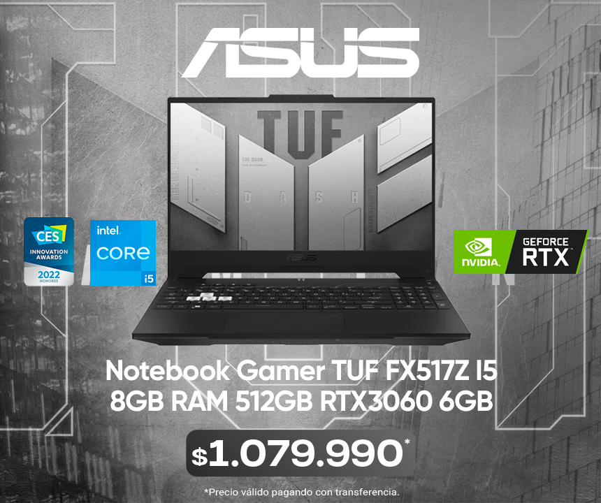 Asus notebook gamer tuf FX517Z I5 8GB RAM 512GB RTX3060 6GB